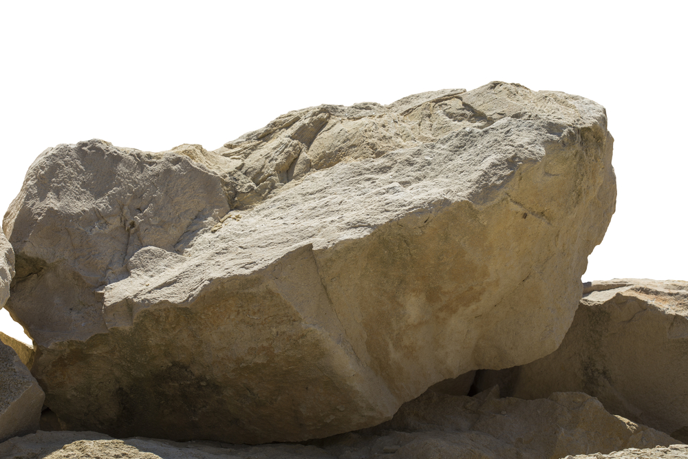 functional decorative boulder on a white background